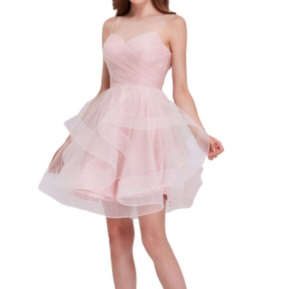 NWT J'Adore J16078 Sparkle Tulle Prom Dress Cameo Size 6 - Picture 1 of 6